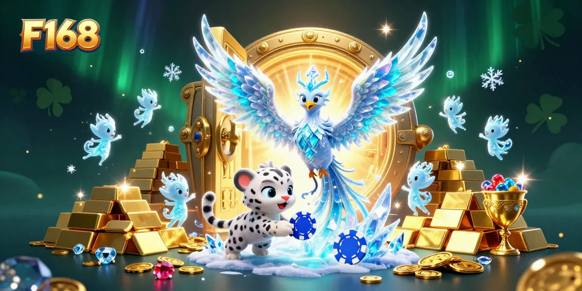 Experience F168's excitement as an ice phoenix and snow leopard bring you the thrill of online gambling.