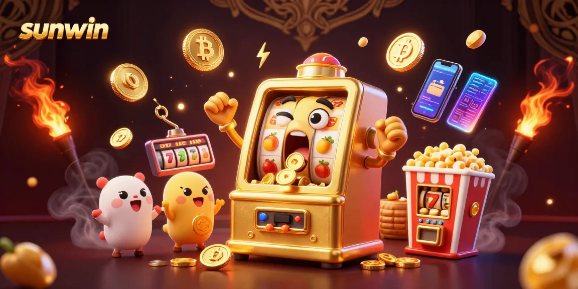 Experience winning moments at Sunwin with vibrant slot machines and dazzling casino elements.