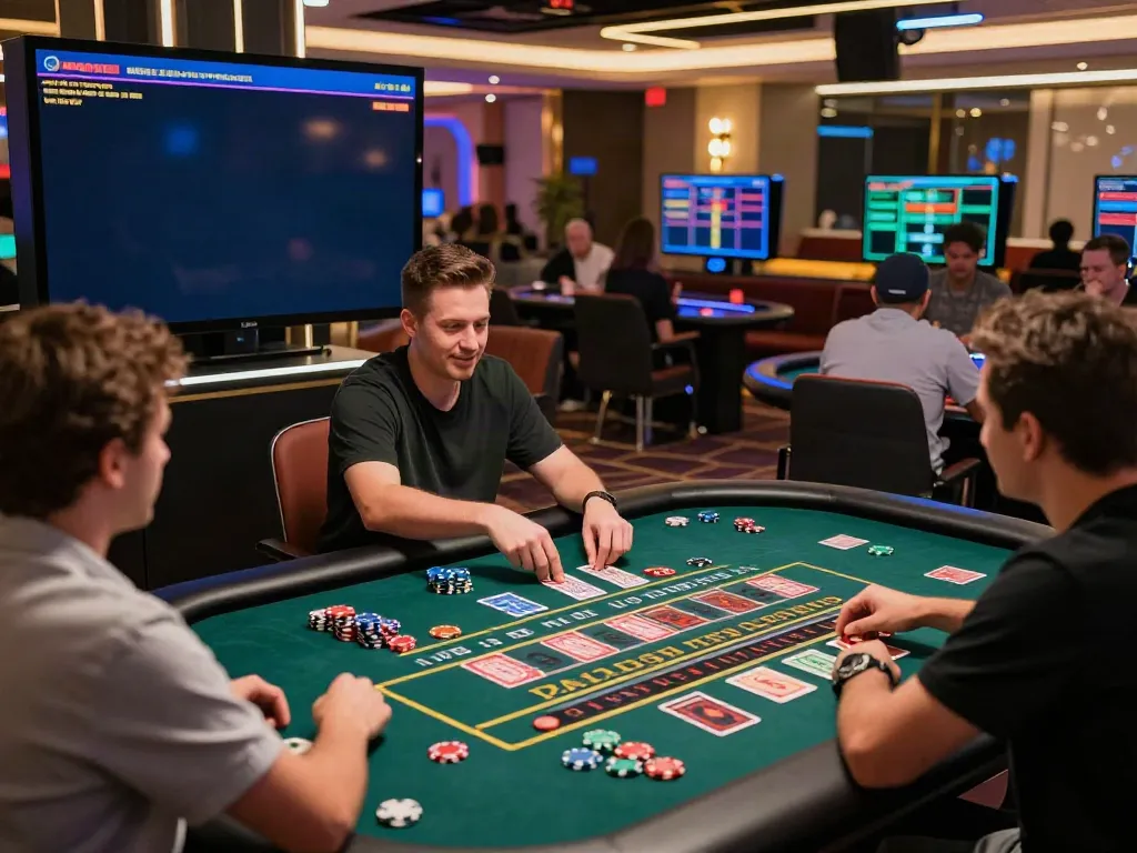 SIN88 online gaming experience in vibrant live casino environment with engaged players.