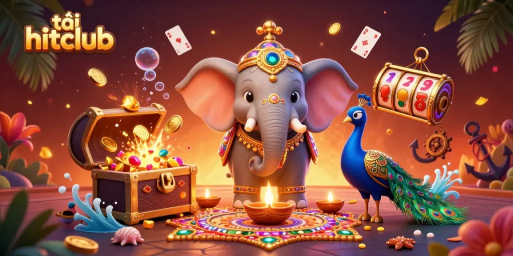 Experience thrilling casino action with tải hitclub in an ultra-detailed 3D scene of vibrant characters and vibrant gaming elements.